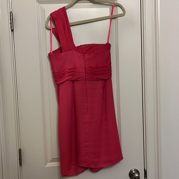 BCBG Max Azria Palais One Shoulder Dress - Begonia /Pink - Size 4 - Picture 7 of 16